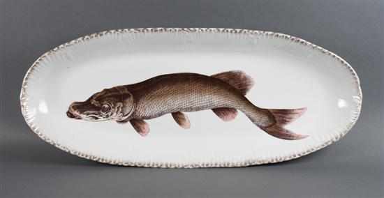 Appraisal: Victoria Carlsbad Austria transfer decorated porcelain fish platter late th