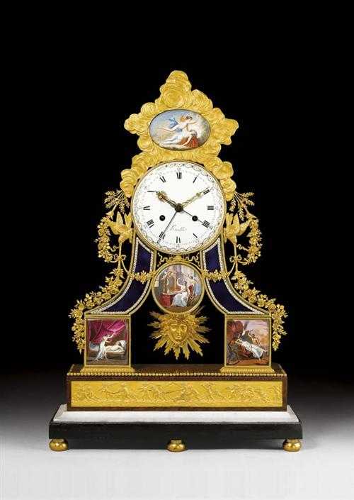 Appraisal: IMPORTANT SKELETON CLOCK L'HISTOIRE DE PSYCHE Louis XVI the dial