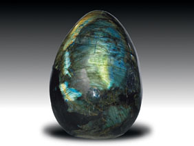 Appraisal: LABRADORITE EGG Madagascar Unlike spheres mineral eggs must be hand-fashioned