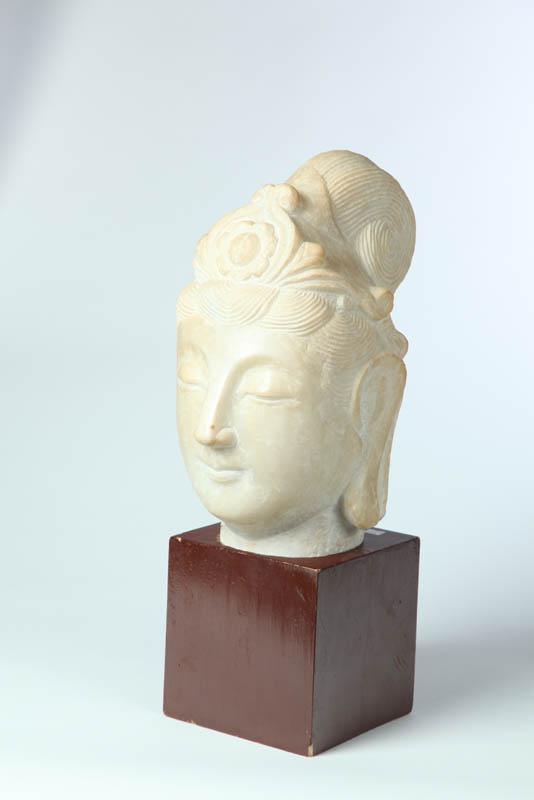 Appraisal: MARBLE BUST Asian th century Bust of Buddha in white