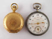 Appraisal: A silver plated pocket watch the dial and movement signed