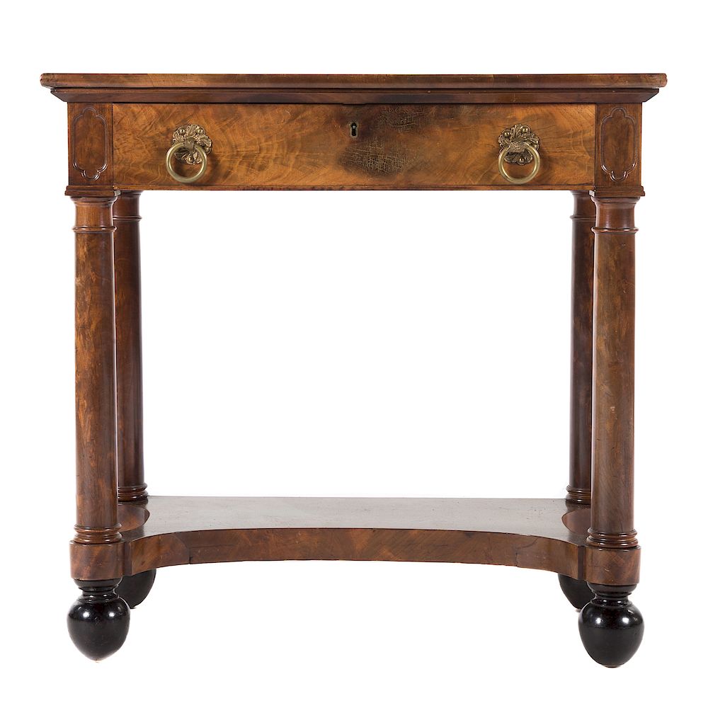 Appraisal: George IV mahogany dressing table circa flat top with inlaid