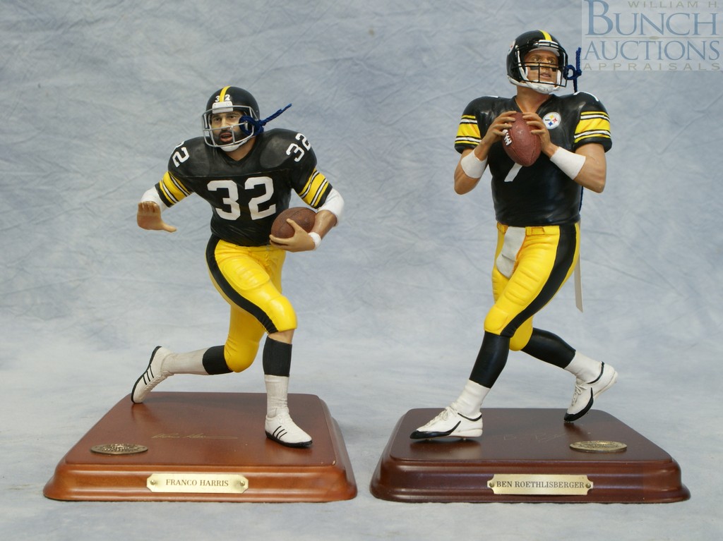 Appraisal: Danbury Mint Pittsburgh Steelers football figures Ben Rothlisberger Franco Harris