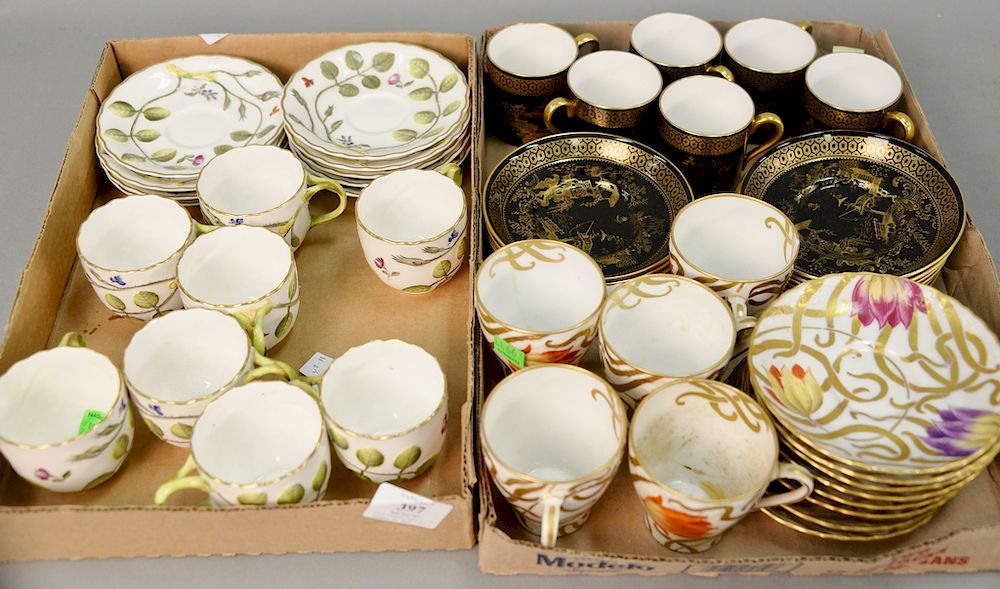 Appraisal: Three sets of cups and saucers to include spode black