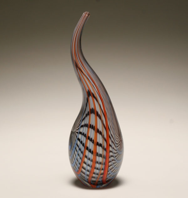 Appraisal: Italian possibly Zanetti freeform art glass vase Orange brown and