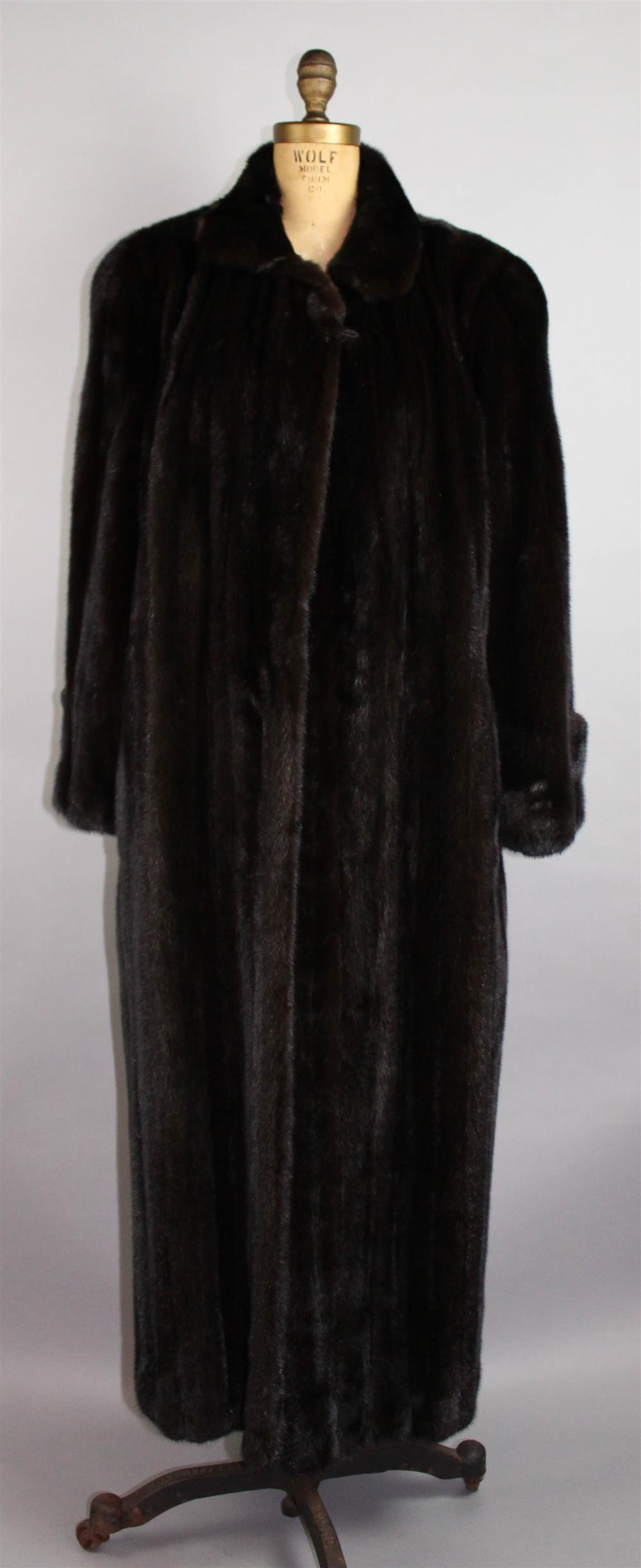 Appraisal: MAXIMILIAN FOR BLOOMINGDALES FULL LENGTH DARK BROWN MINK COAT collar