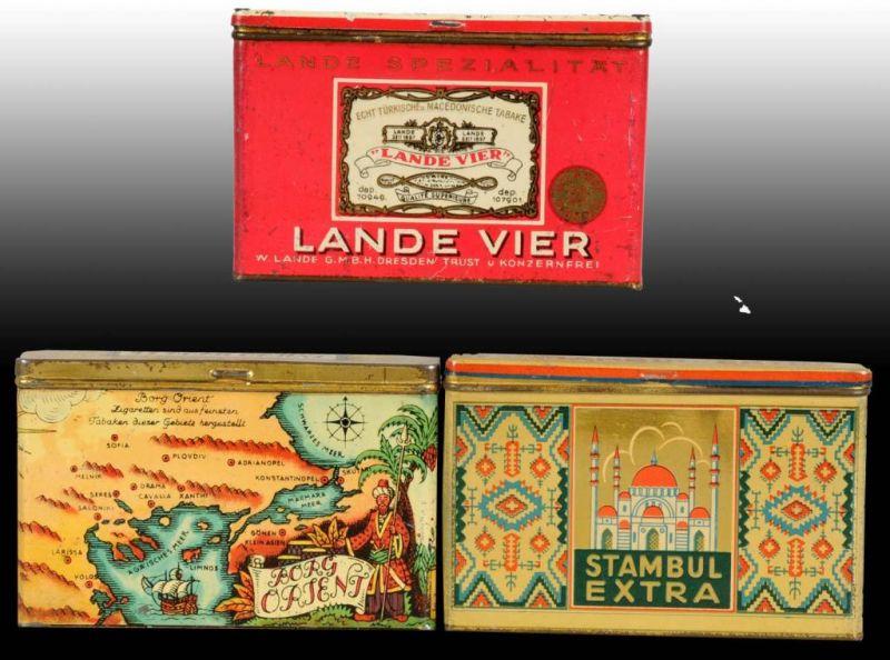 Appraisal: Lot of Cigarette Tins Description Two come from Turkey and