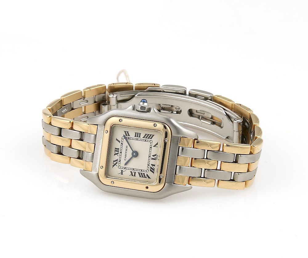 Appraisal: Cartier Tank Two Tone Panthere Watch Cartier Tank Two Tone