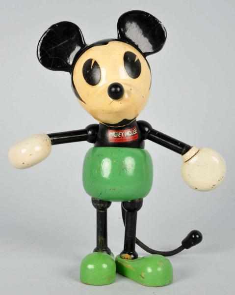 Appraisal: Disney Mickey Jointed Figure with Lollipop Hands Description Wooden body