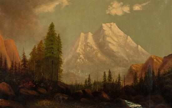 Appraisal: American School late th early th century Mountainous Landscape oil