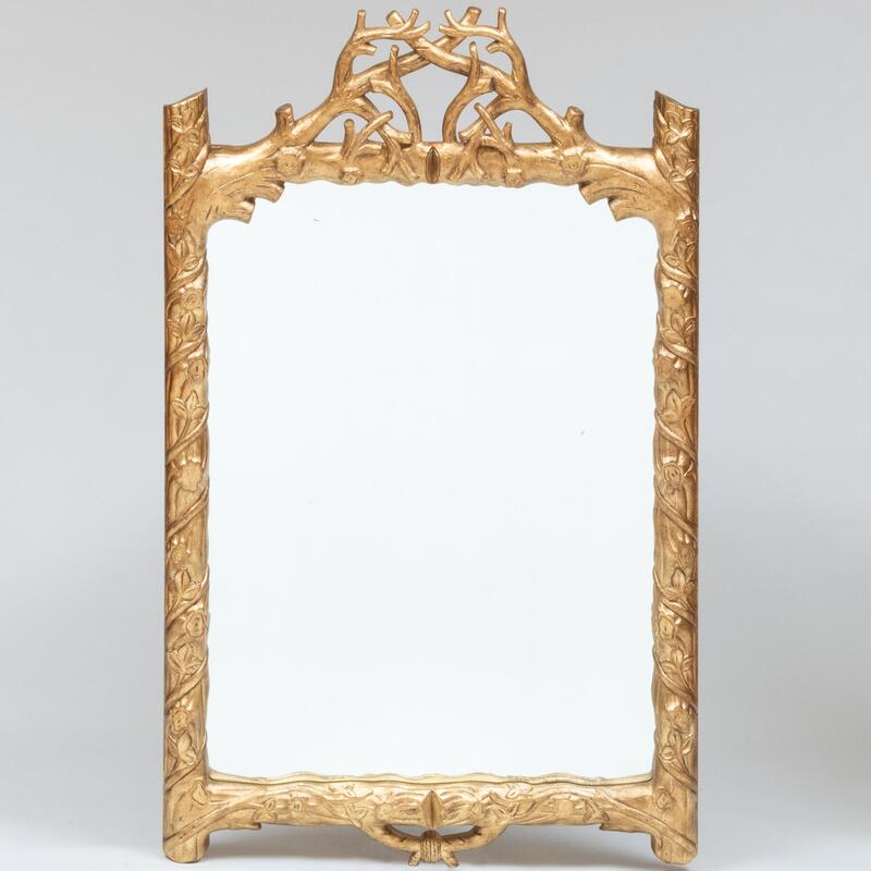 Appraisal: Faux Bois Gilt Composition Mirror Designed by Bunny Williams ft