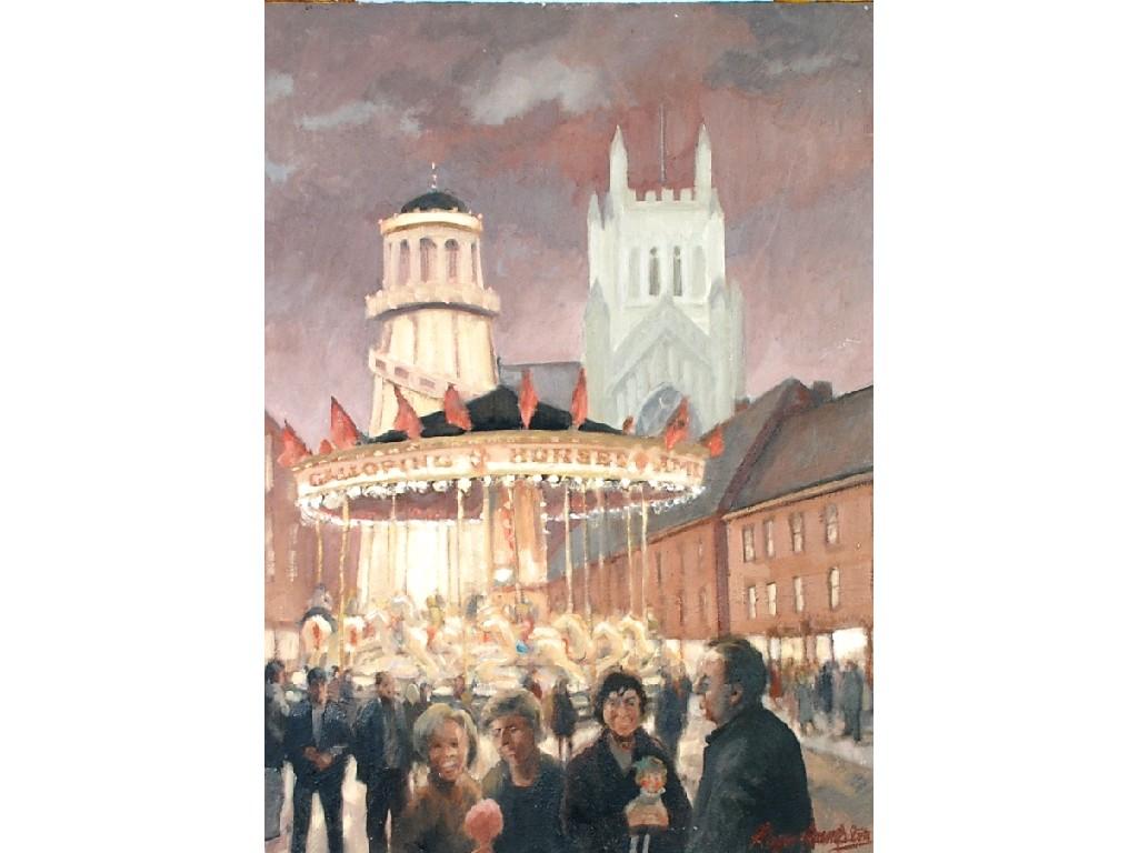 Appraisal: ROGER HAMPSON - OIL PAINTING ON BOARD'Hereford May Fair King