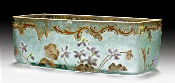 Appraisal: MONT JOYE attributed to BOWL circa Acid-etched enamelled green glass