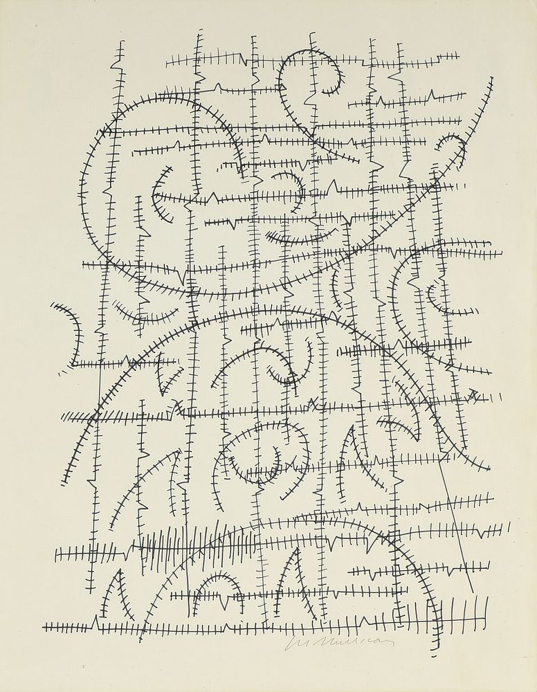 Appraisal: LEE MULLICAN American - A DRAWING Hatch Marks LEE MULLICAN