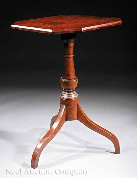 Appraisal: An American Federal Cherrywood Tilt-Top Candle Stand c beveled top