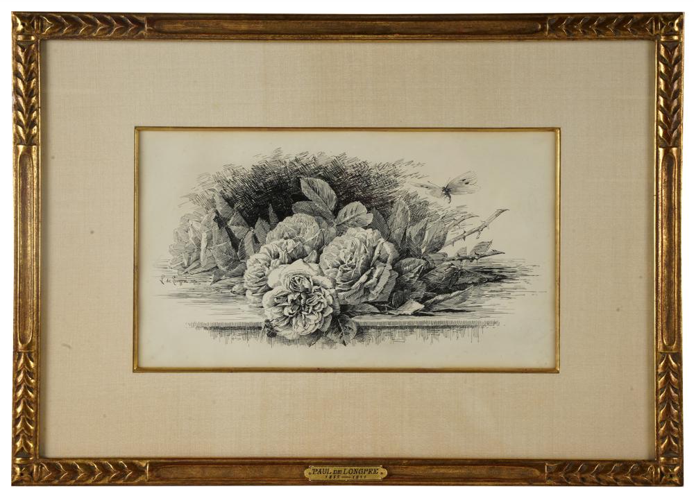 Appraisal: PAUL DELONGPRE - ROSESink on paper signed left center Provenance