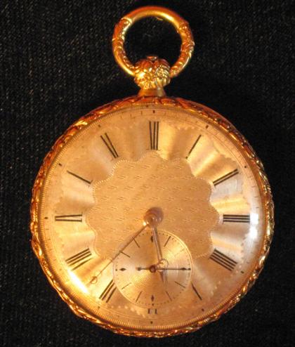 Appraisal: French yellow gold open face pocket watchd lefevre paris mid