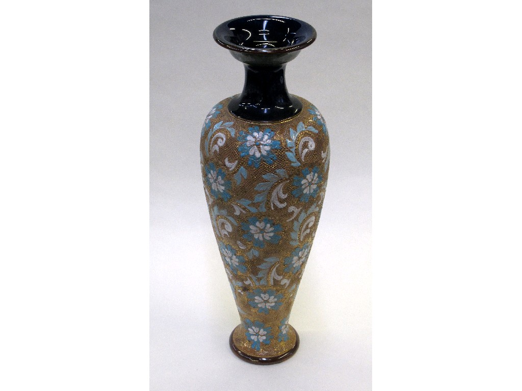 Appraisal: Doulton stoneware vase with turquoise decoration impressed mark