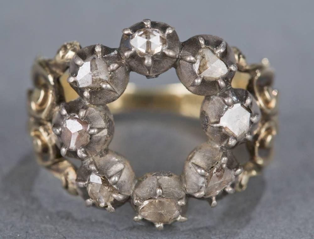 Appraisal: Mid Late th century kt gold and diamond ring A