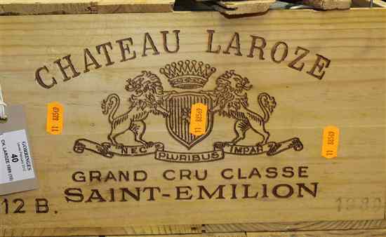 Appraisal: Ten bottles of Chateau Laroze St Emilion in original wooden