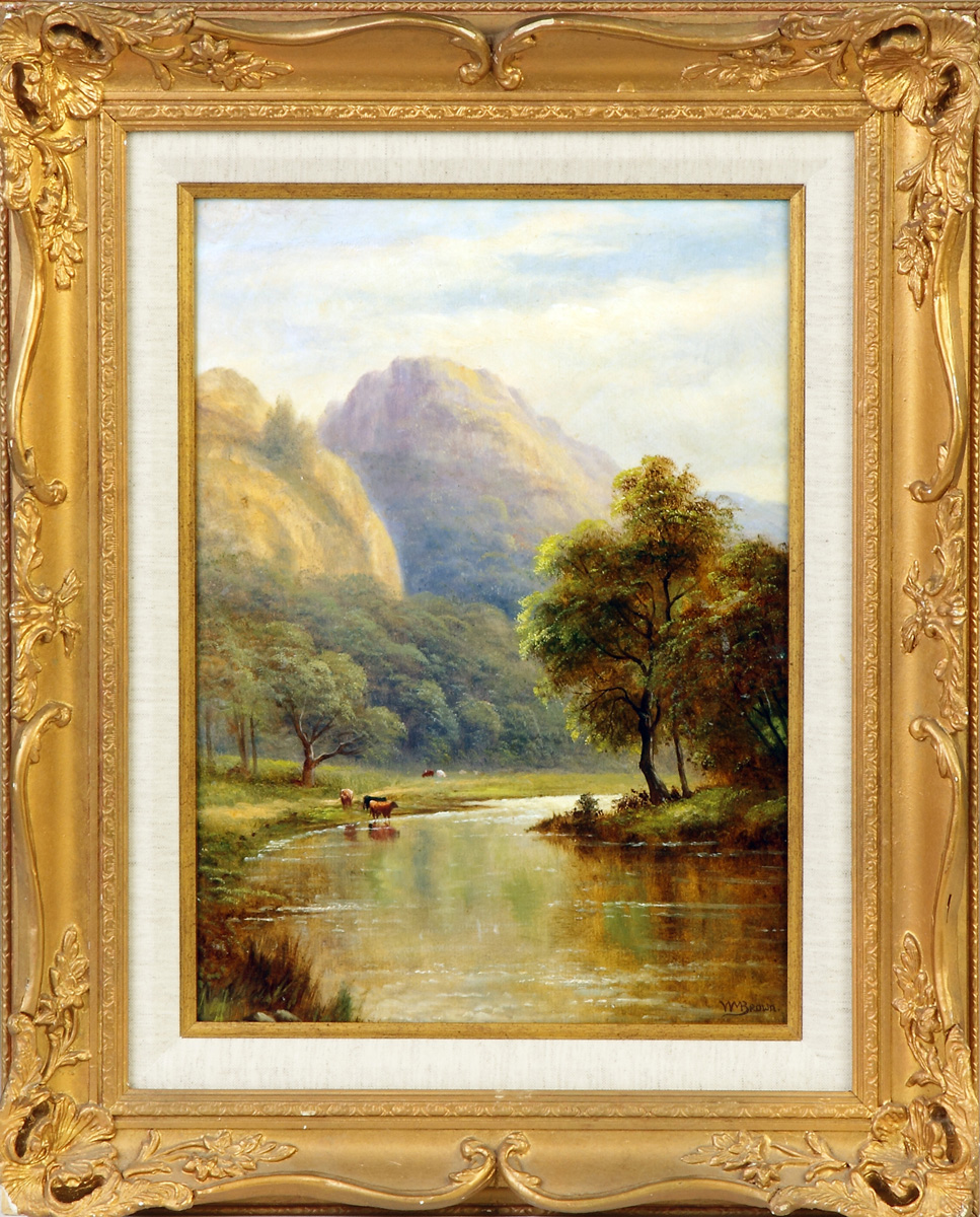 Appraisal: William Mason Brown American - Landscape w Stream Sgn Lower