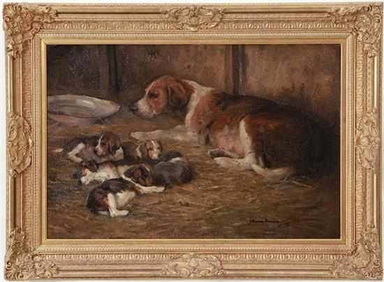 Appraisal: John Murray Thomson British - FOX HOUND WITH PUPS oil