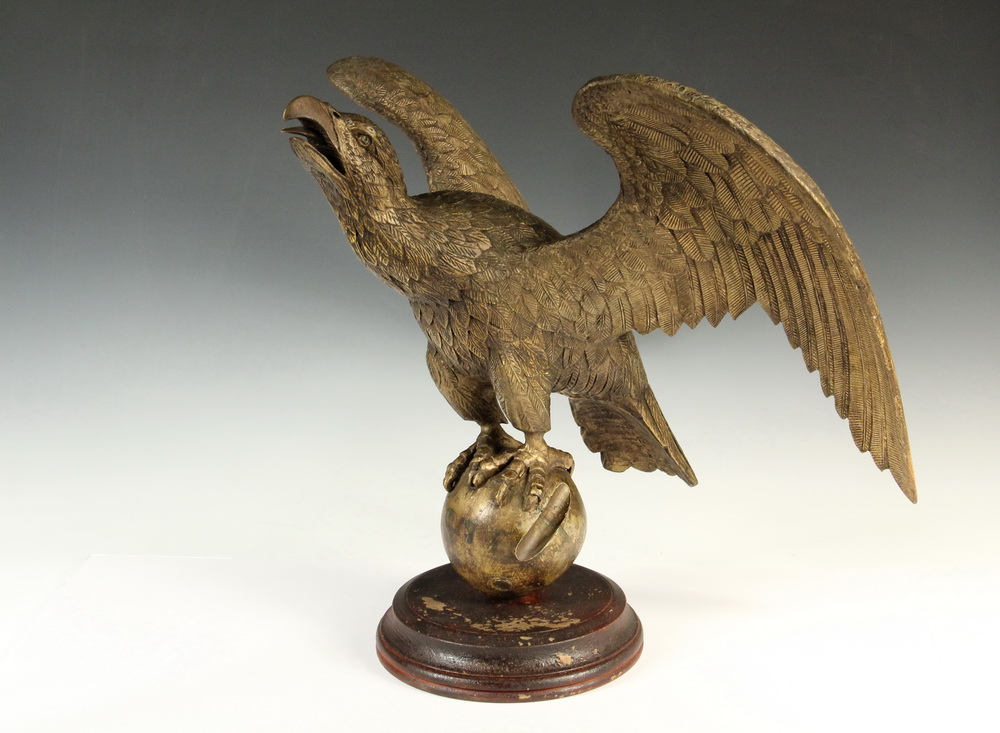 Appraisal: STEAMBOAT PILOTHOUSE EAGLE - Mid th c Carved and Gold