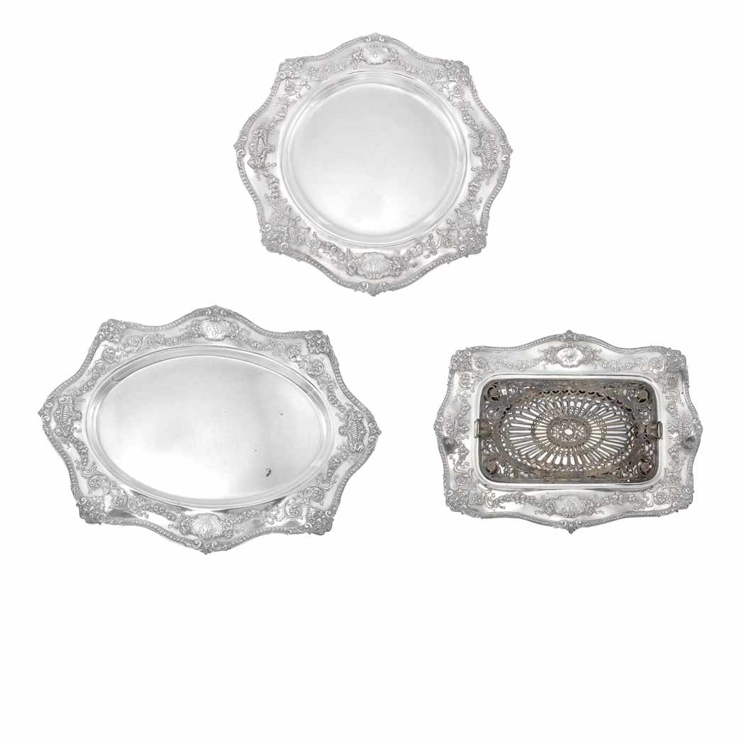 Appraisal: Group of Three Galt Bro Inc Sterling Silver Trays After