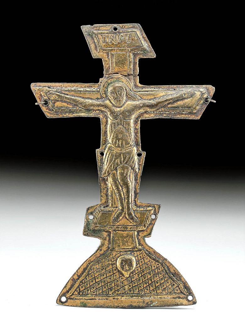 Appraisal: th C Eastern European Silver-Copper Crucifix Originally Listed At Europe