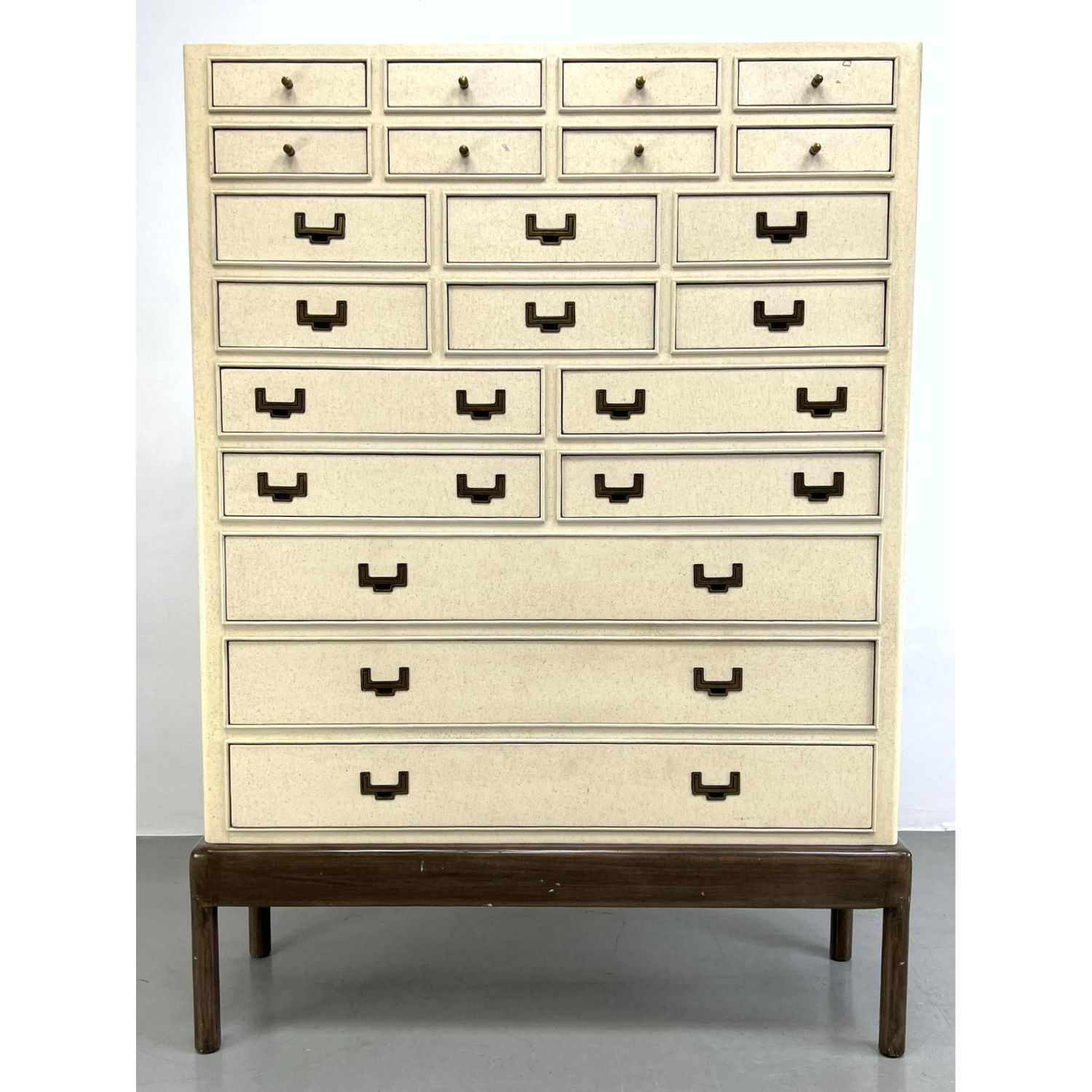 Appraisal: Large Baker Style Drawer High Chest Dresser Dimensions H inches