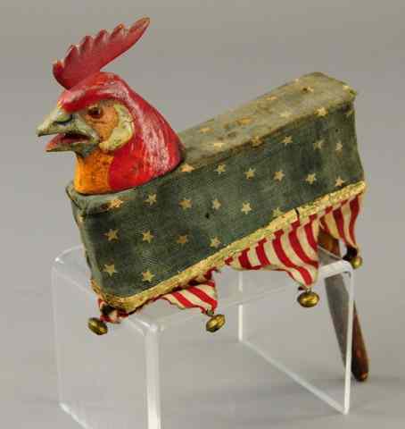 Appraisal: EARLY ROOSTER NOISEMAKER c late 's hand painted rooster head