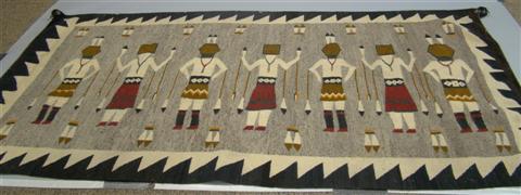 Appraisal: LARGE NAVAJO YEI RUG Early to Mid th century with