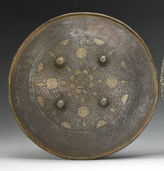 Appraisal: An Indo-Persian shield th century The circular domed iron shield