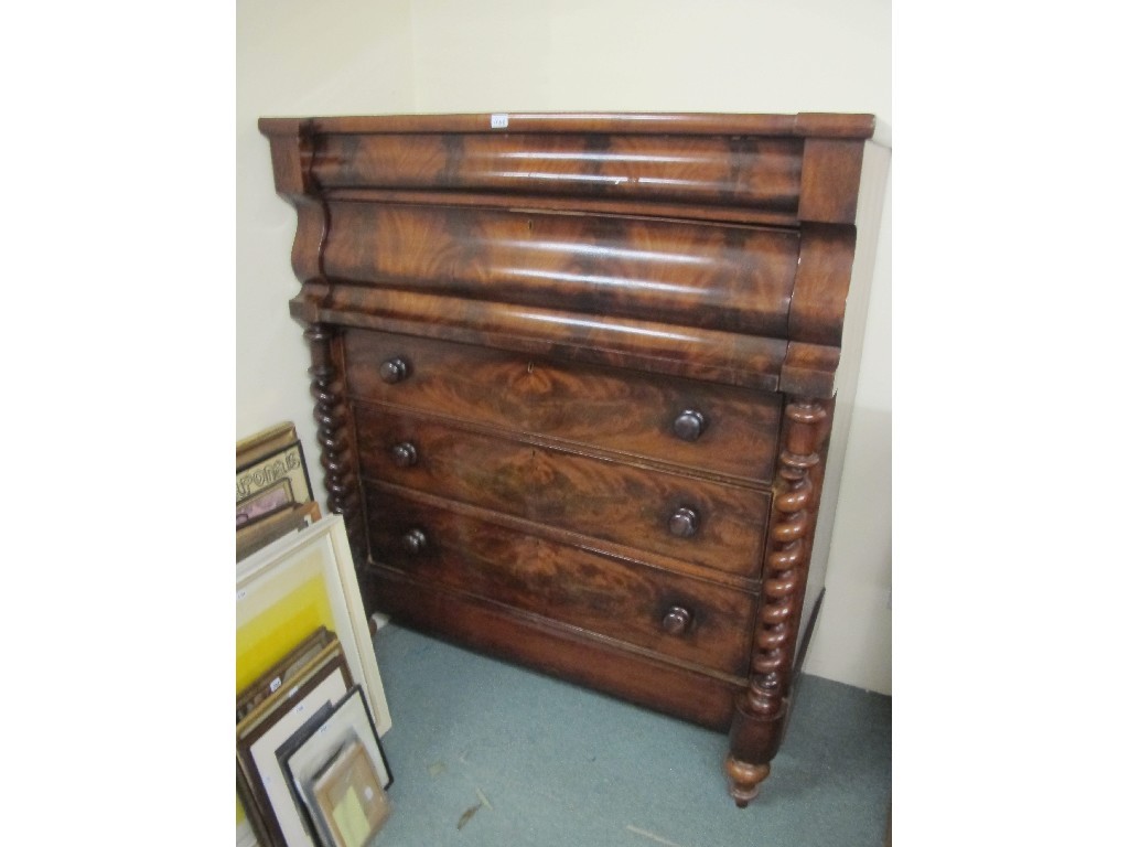 Appraisal: Victorian mahogany ogee chest of drawers