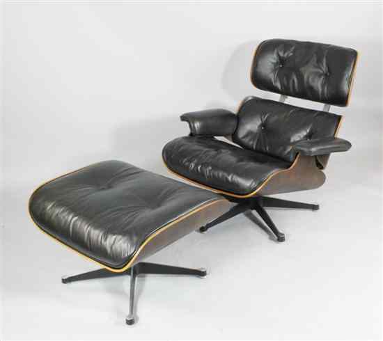 Appraisal: A Charles and Ray Eames chair and ottoman for Herman