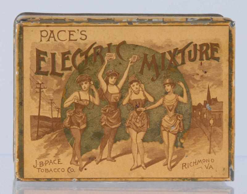 Appraisal: Pace's Electric Mixture Square Corner Tobacco Tin Description Richmond VA