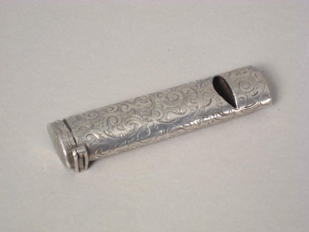 Appraisal: An Edward VII combined Whistle and Vesta Case with leafage