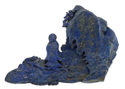 Appraisal: Fine Chinese carved lapis grouping th century