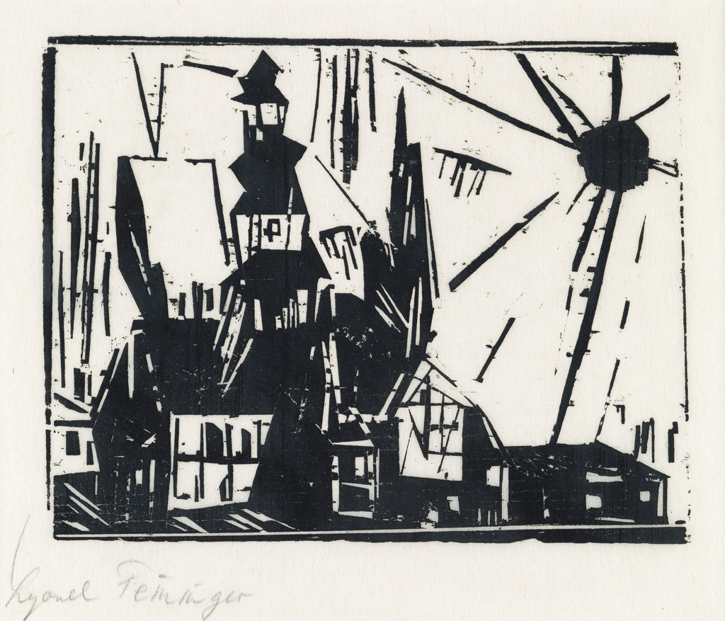 Appraisal: LYONEL FEININGER Troistedt Woodcut on tissue-thin cream laid Japan paper