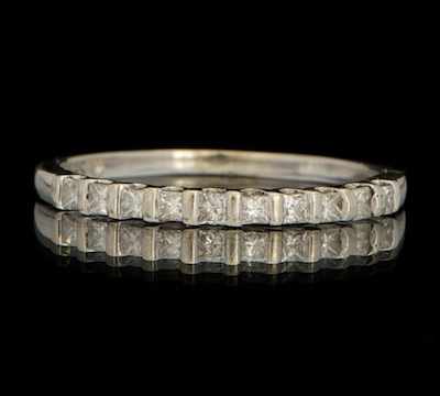 Appraisal: A Ladies' Gold and Diamond Band k white gold band