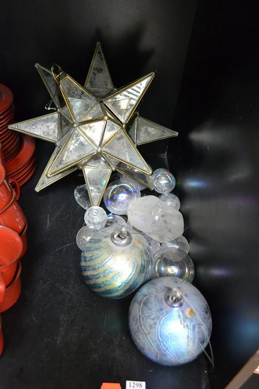 Appraisal: PART SHELF OF CHRISTMAS GLASS DECORATIONS