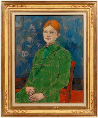 Appraisal: Leon Bonhomme painting French - quot La femme en vert