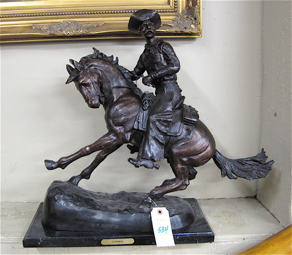 Appraisal: AFTER FREDERIC SACKRIDER REMINGTON American - Cowboy a patinated bronze