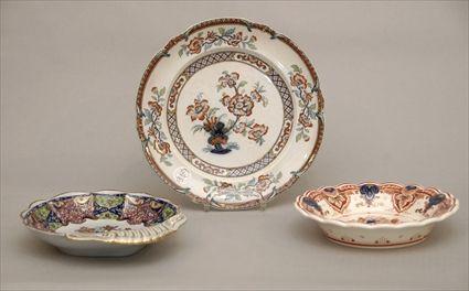 Appraisal: Delft Bowl together with Two Chinese Export Plates