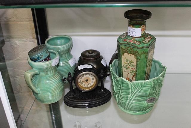 Appraisal: MISCELLANEOUS ITEMS to include a Sylvac green glazed vase two