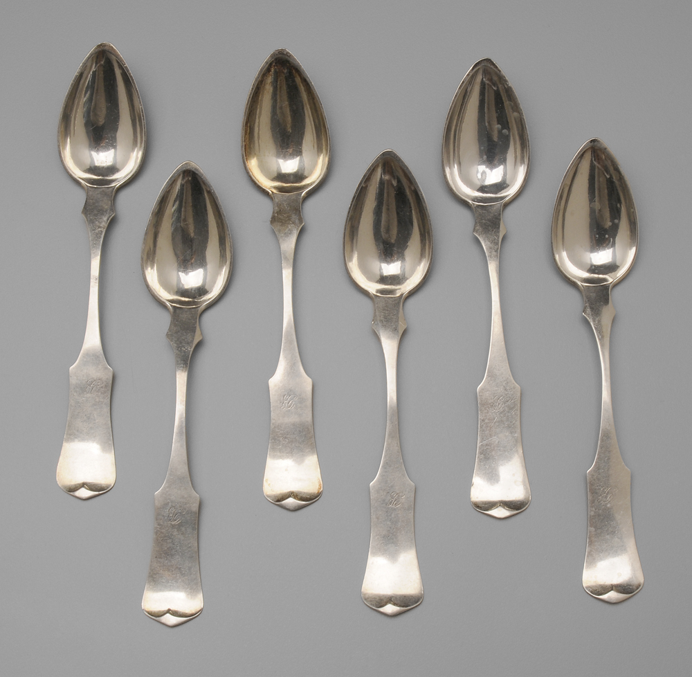 Appraisal: Set of Six Kentucky Coin Silver Spoons American th century