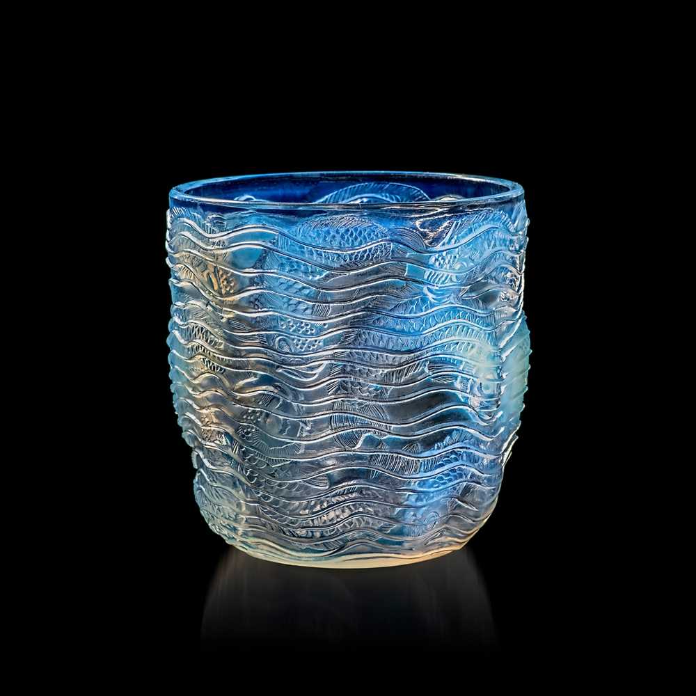 Appraisal: REN LALIQUE FRENCH - DAUPHINS VASE NO - designed opalescent