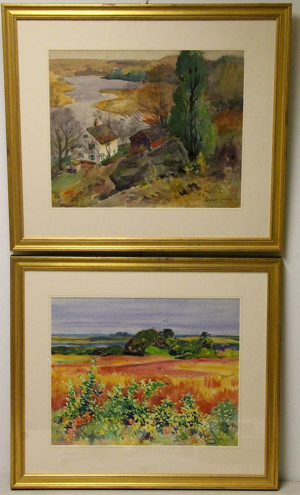 Appraisal: EGBERT CADMUS AMERICAN - Lot of Two Watercolors to include