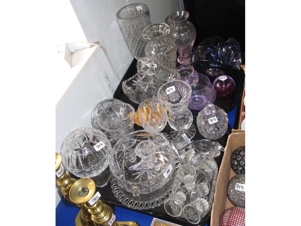 Appraisal: Lot comprising two trays of assorted glassware to include Caithness