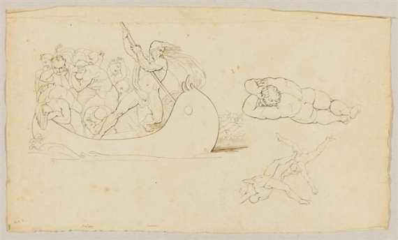 Appraisal: NAEKE GUSTAV HEINRICH Dresden Study portfolio with drawings of Dante's